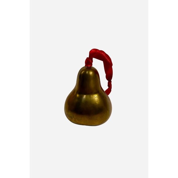 Brass Pear shaped Ornament Life sized Christmas Tree Home Decor Decorative - Picture 1 of 12